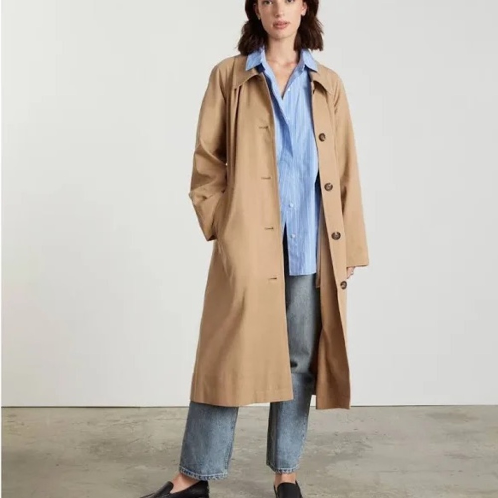EVERLANE The Gathered Drape Trench Coat - ASH BROWN | Size Small